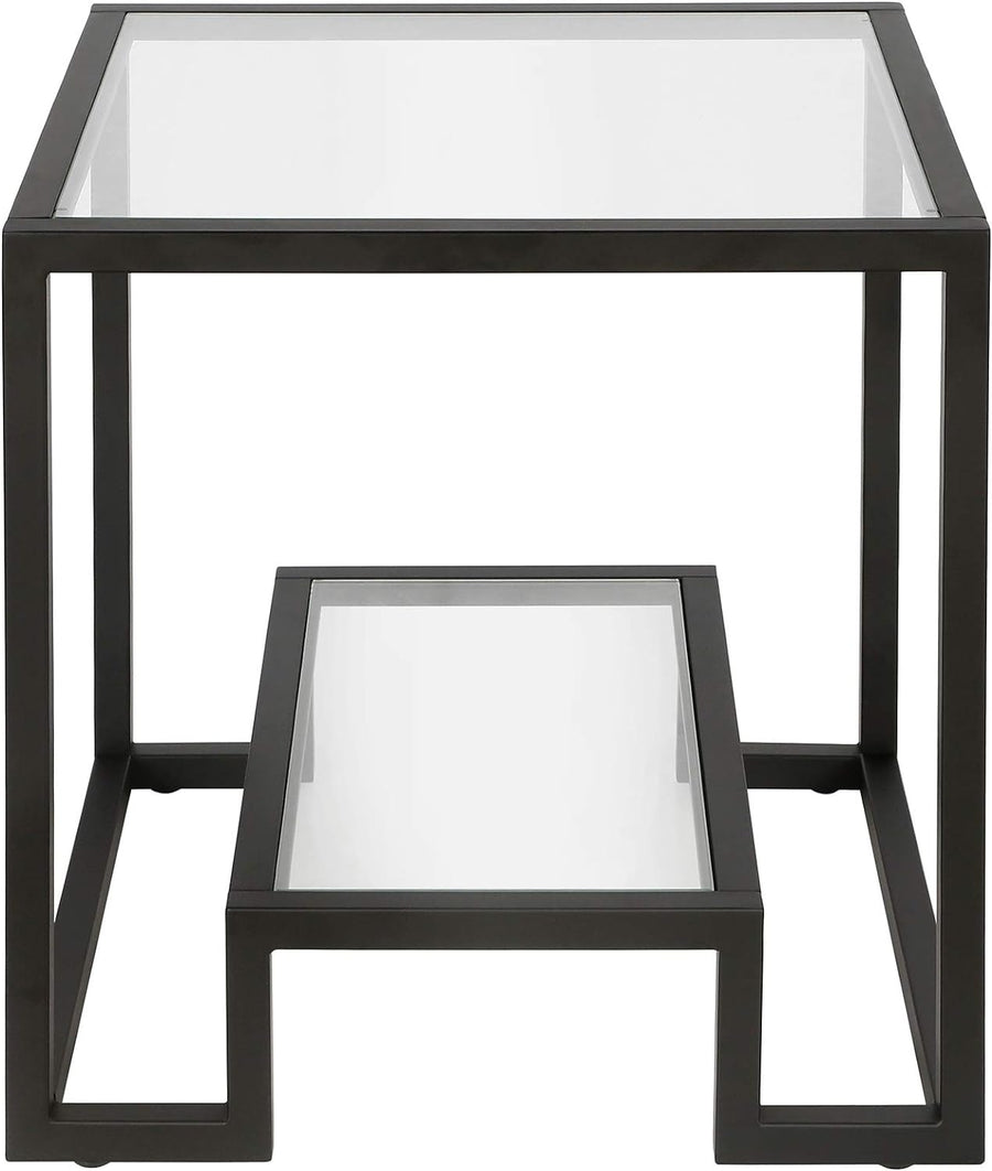 Blackened Bronze Square Side Table for Living Room, Bedroom