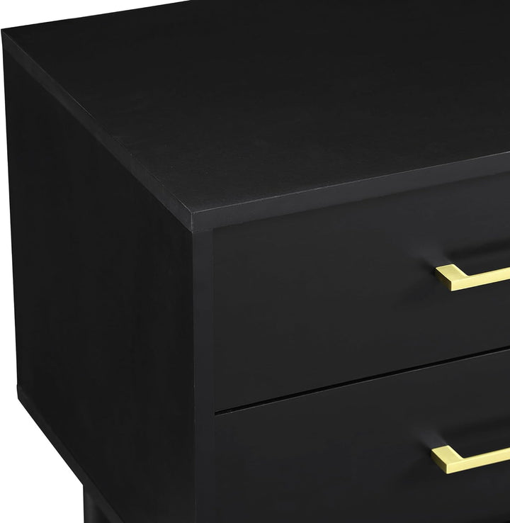 Olivia 2-Drawer Nightstand, Black