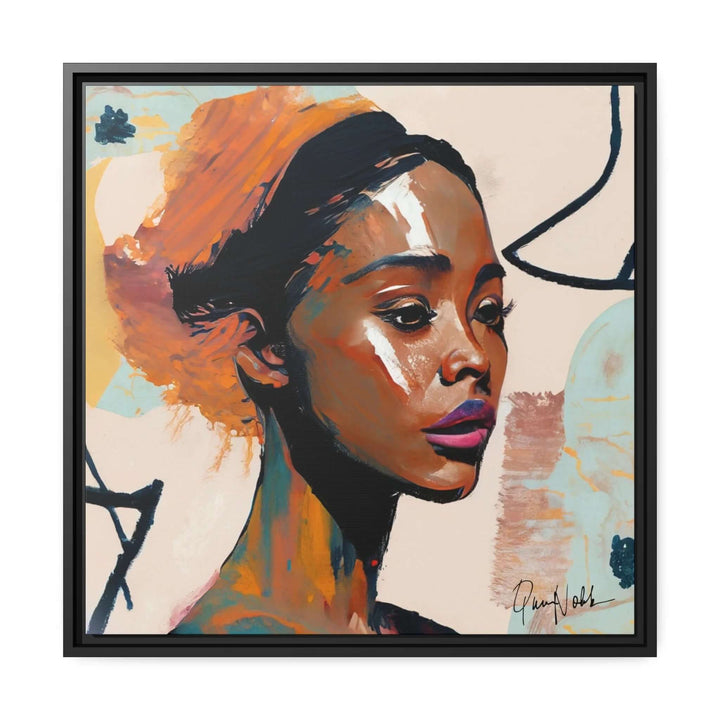 African Woman Portrait Canvas Wall Art with Frame by QueenNoble