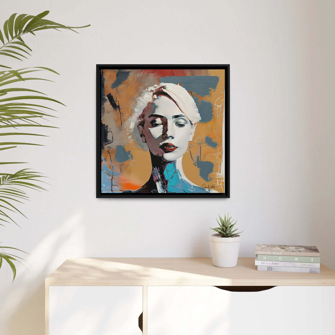 Woman Abstract Portrait - Canvas Wall Art with Frame by QueenNoble