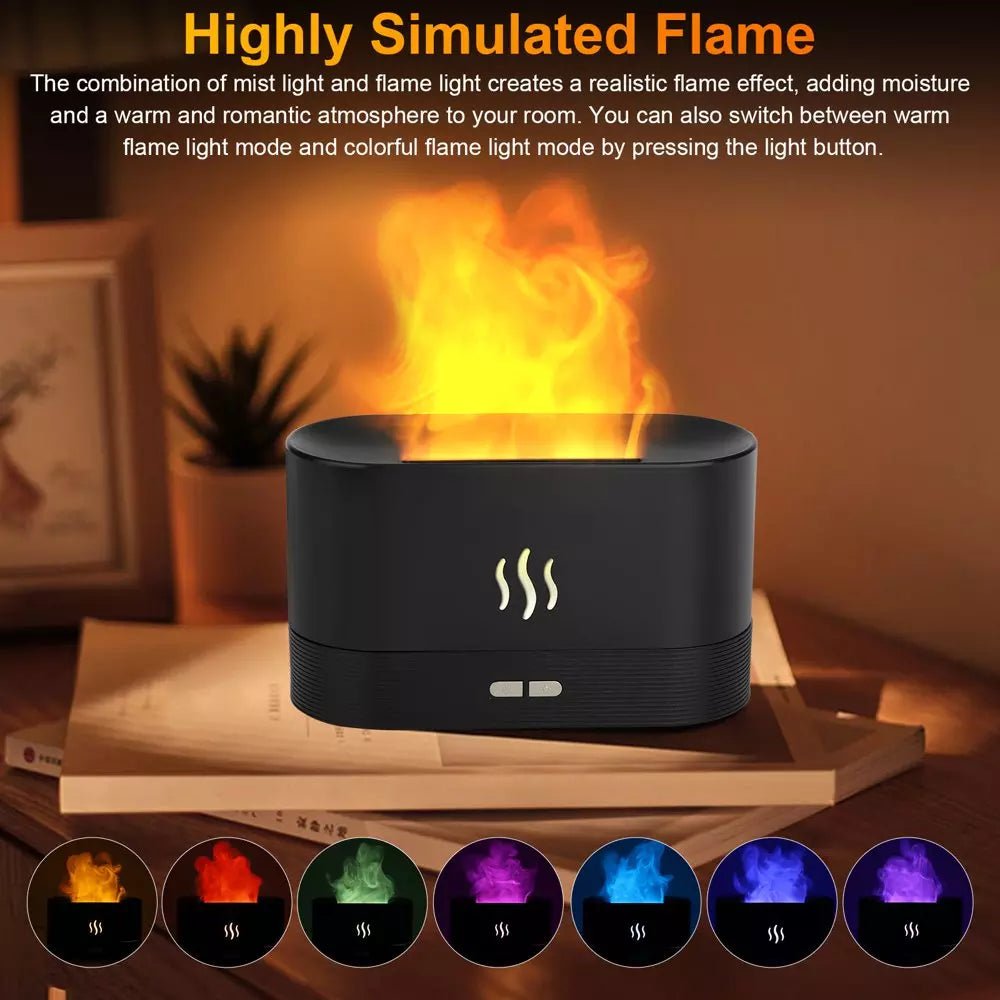 7-Colors Flame Humidifier & Essential Oil Diffuser