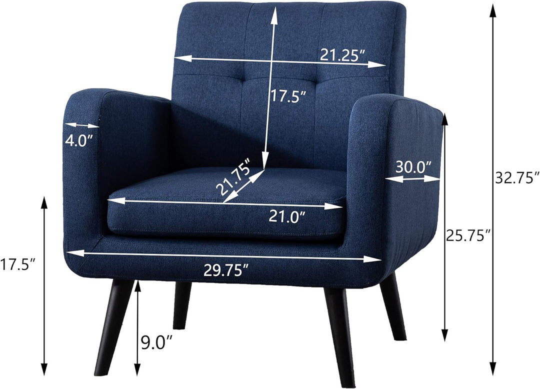 Accent Chairs for Living Room, Blue, Set of 1