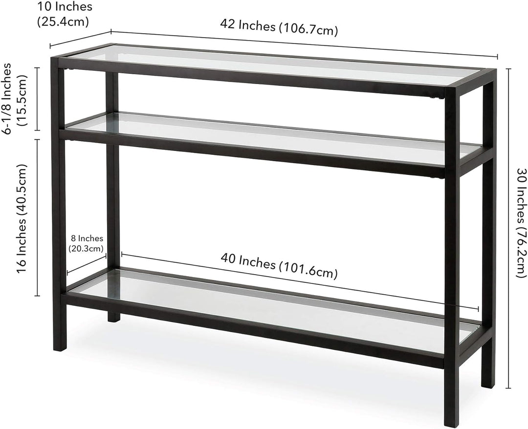 Rectangular Console Table, Blackened Bronze Finish