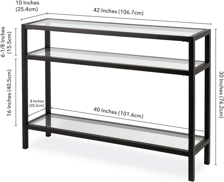 Rectangular Console Table, Blackened Bronze Finish