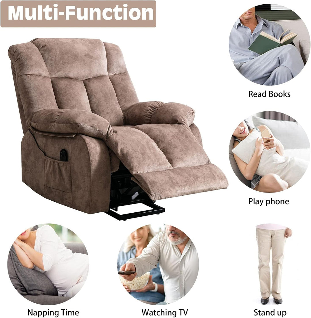 Power Lift Recliner Chair for Elderly Heavy Duty (Camel)