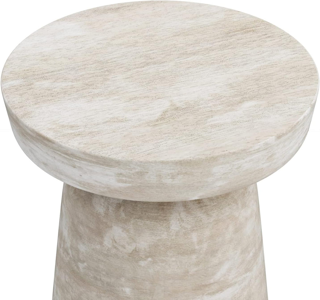 Robbie 16" Round Rustic Accent Table Distressed