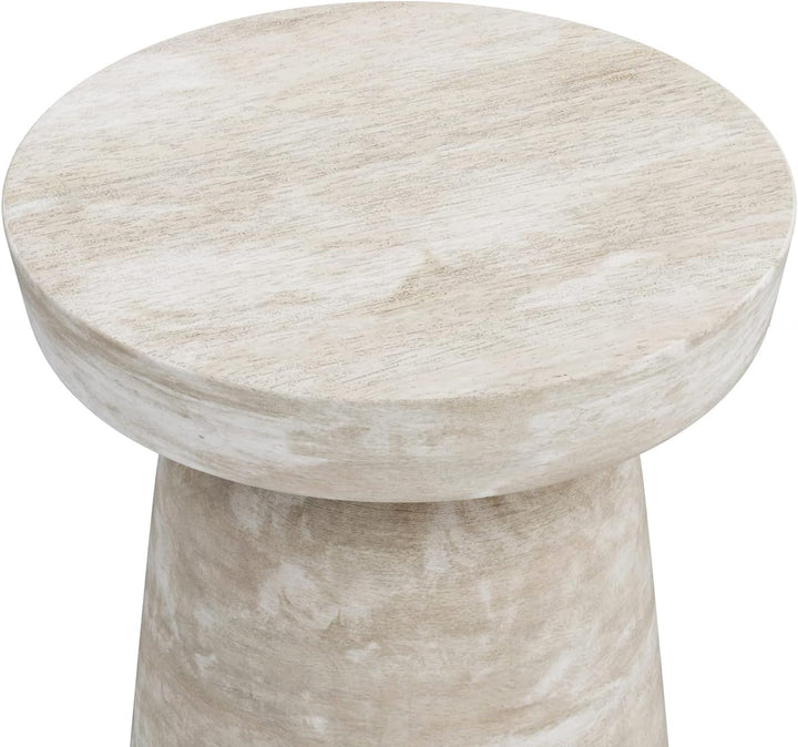 Robbie 16" Round Rustic Accent Table Distressed