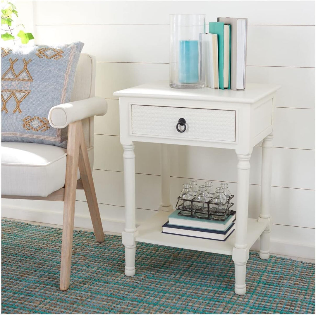 Haines White 1-Drawer Accent Table ACC5720D