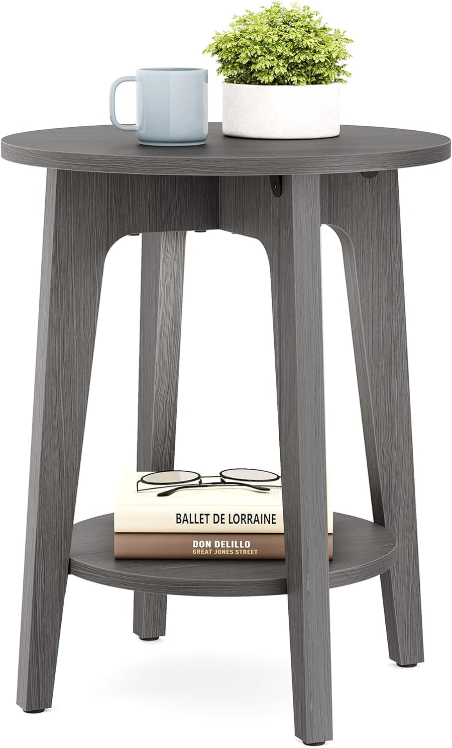 Small Round End Table, Nightstand for Spaces