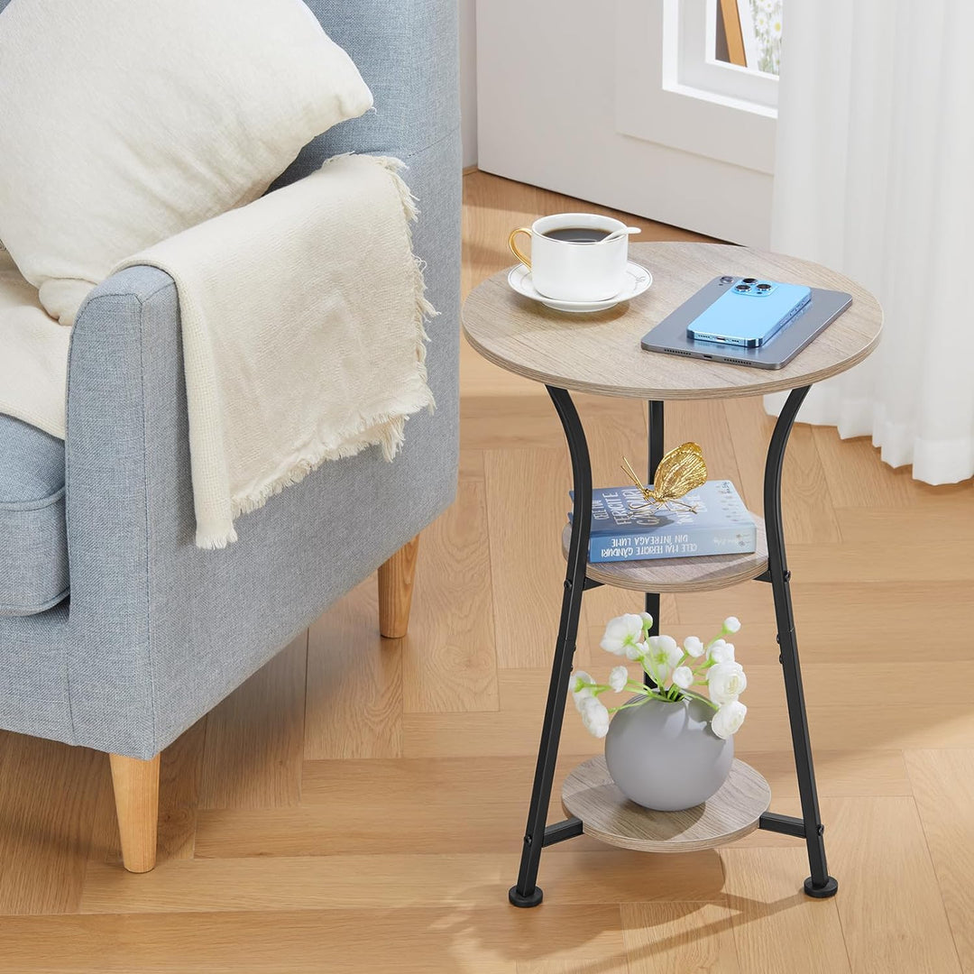 3-Tier Round Accent Table for Small Spaces