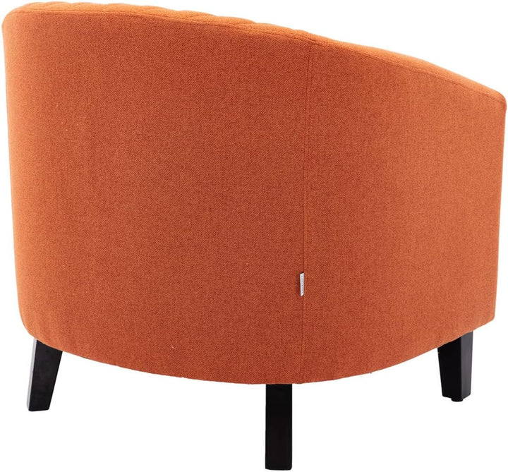 Modern Upholstered Accent Armchair Orange Linen