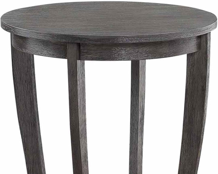 American Heritage Round End Table, Dark Gray Wirebrush