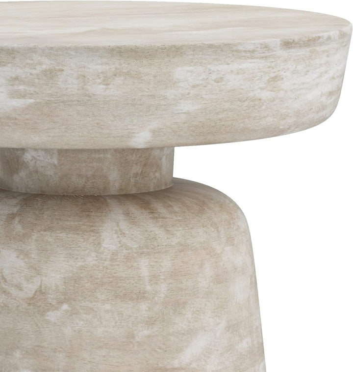 Robbie 16" Round Rustic Accent Table Distressed