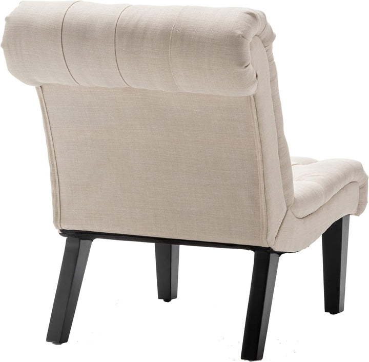 Accent Chairs Set of 2 Modern Armless Cream