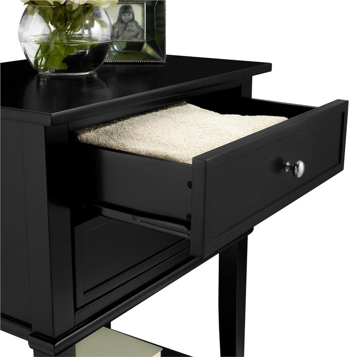 Franklin Accent Table, 2 Drawers, Black