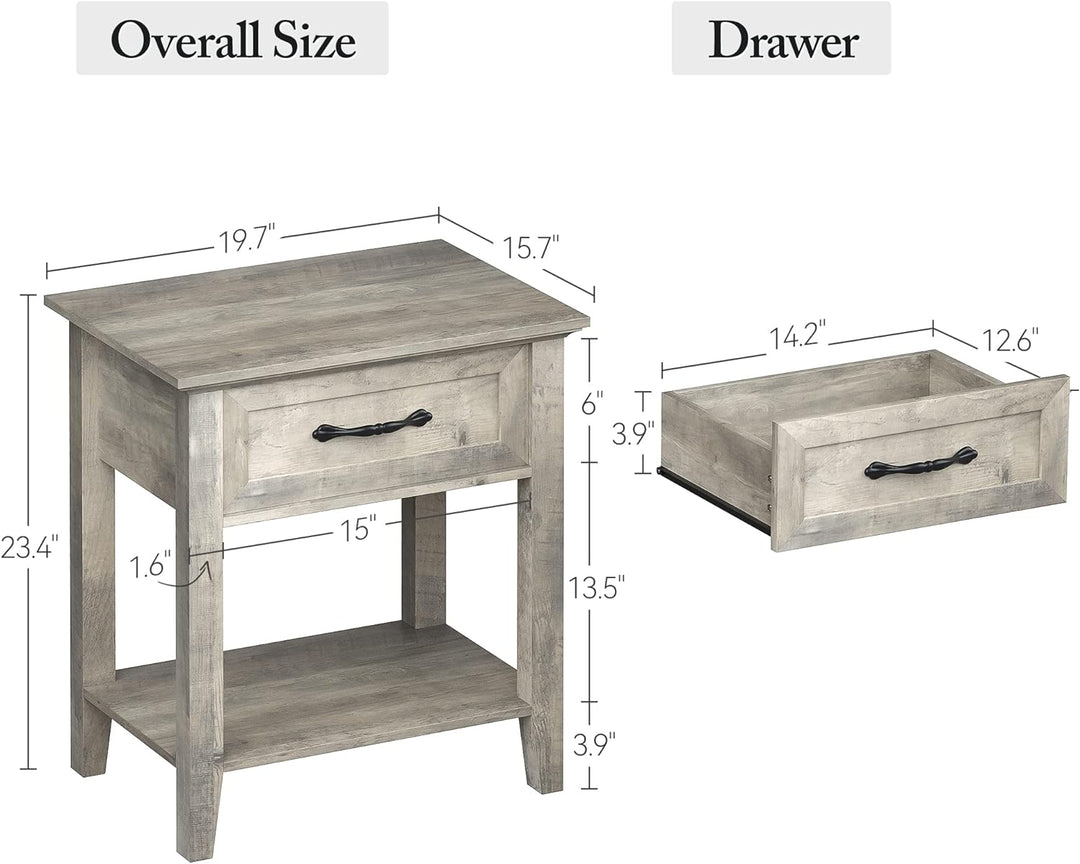 Modern Versatile Nightstand Beside End Table 2pcs