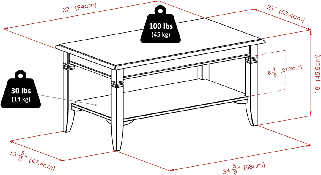 Composite Wood Coffee Table, Cappuccino