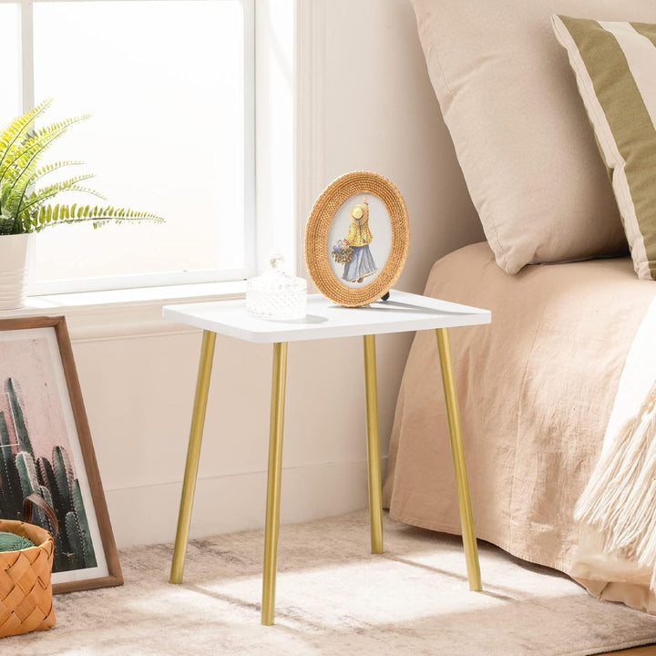 Side Table, White Accent End Table, Modern Nightstand