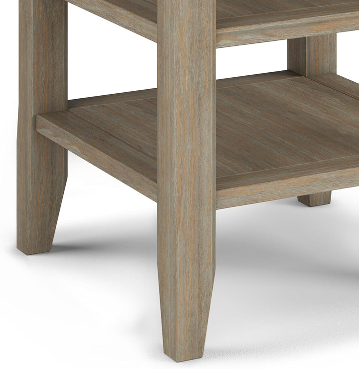 Acadian 19" Square Transitional End Table Distressed Grey