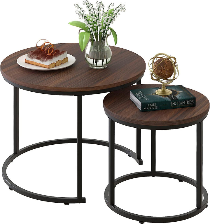 Coffee Table Nesting Set 2 Metal End Tables