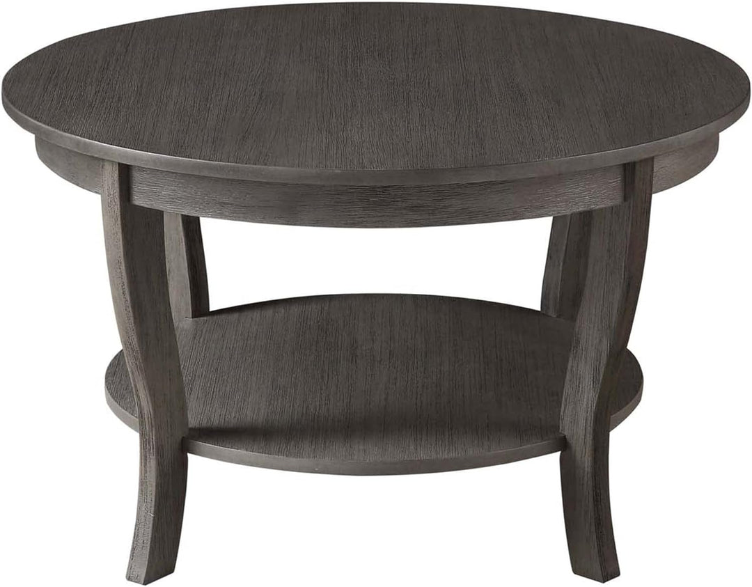 Convenience Concepts American Heritage Round Coffee Table, Dark Gray