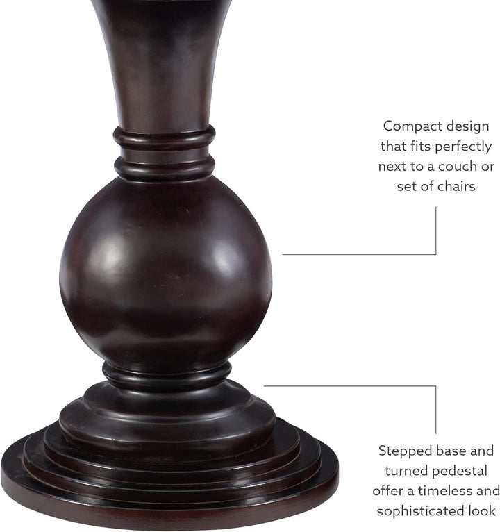 Espresso Round Accent Table 26" Dimensions