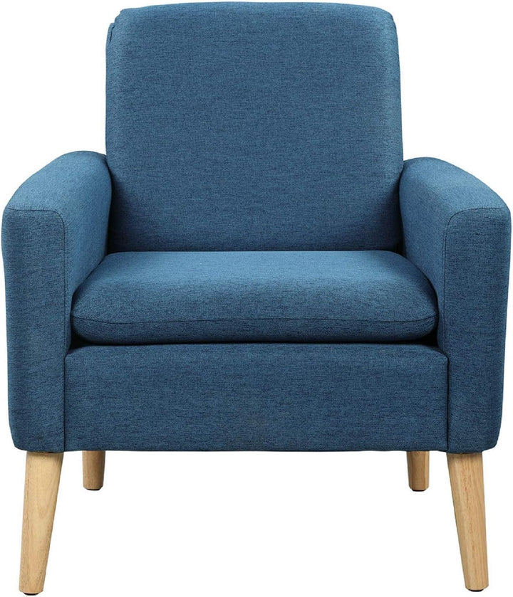 Modern Accent Fabric Chair Single Sofa Navy