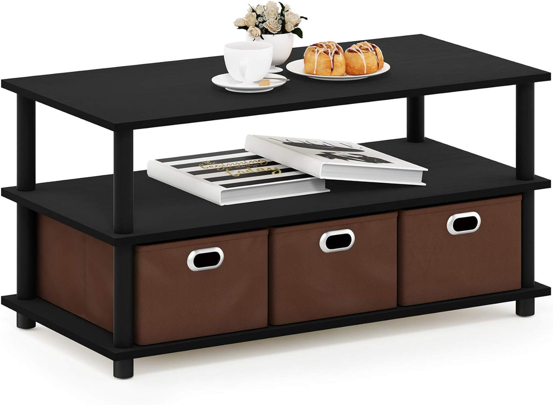 Versatile Coffee Table with Sleek Design, Black Oak/Black/Brown