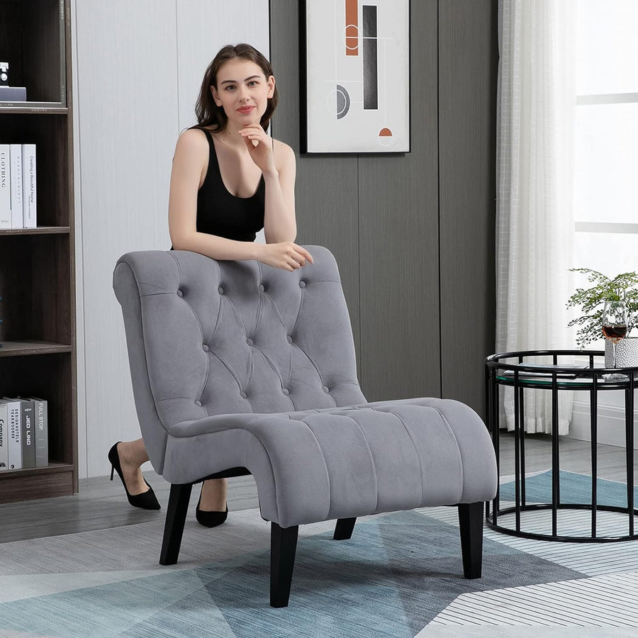 Armless Accent Chair, Grey