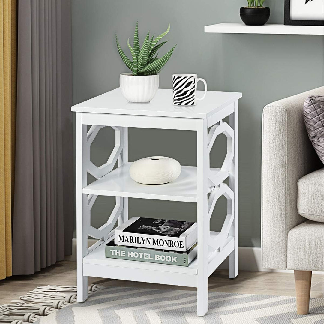 3-Tier Nightstand, Omega End Table, Wood Side Table