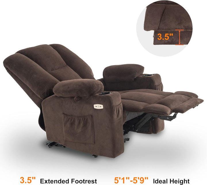 Fabric Electric Recliner Chair Heat Massage