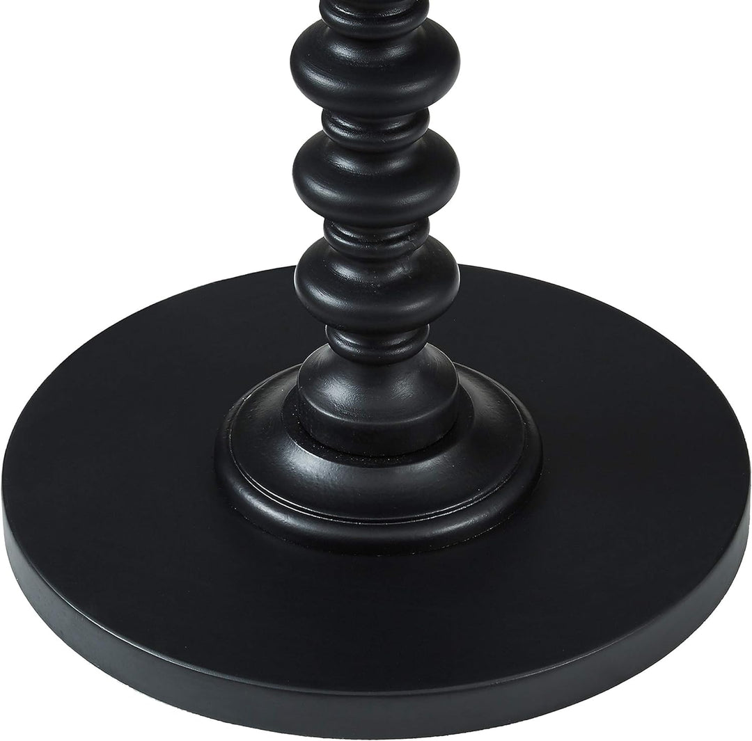 Furniture Round Spindle Table, Black 17x22.25x17