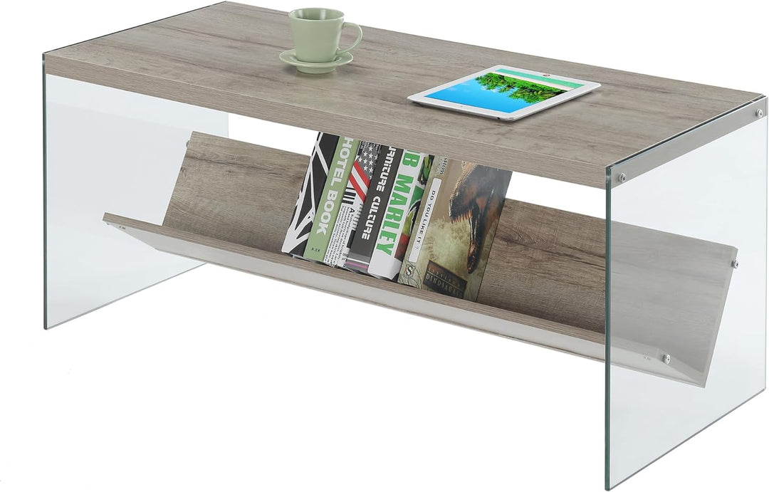 Soho Coffee Table, Sandstone / Glass