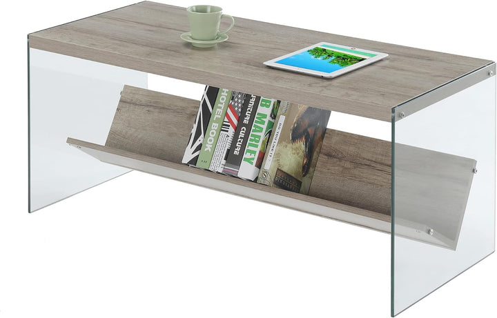 Soho Coffee Table, Sandstone / Glass