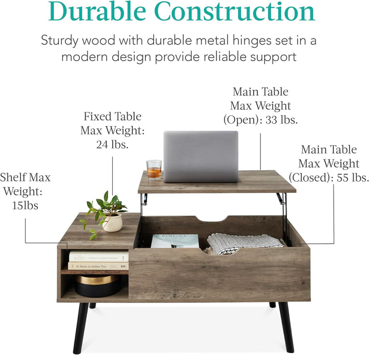 Best Choice Products Multifunctional Accent Table, Gray Oak