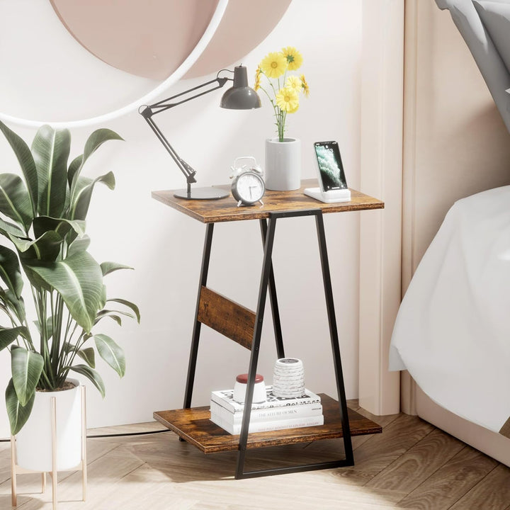 Small Side Table - 2 Tier Slim End Tables