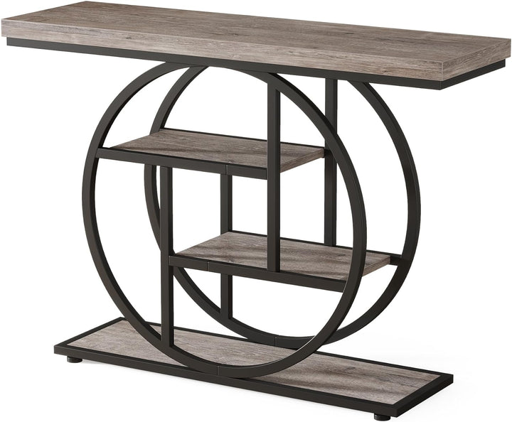 41.3" Console Table, Industrial 4-Tier Sofa Table