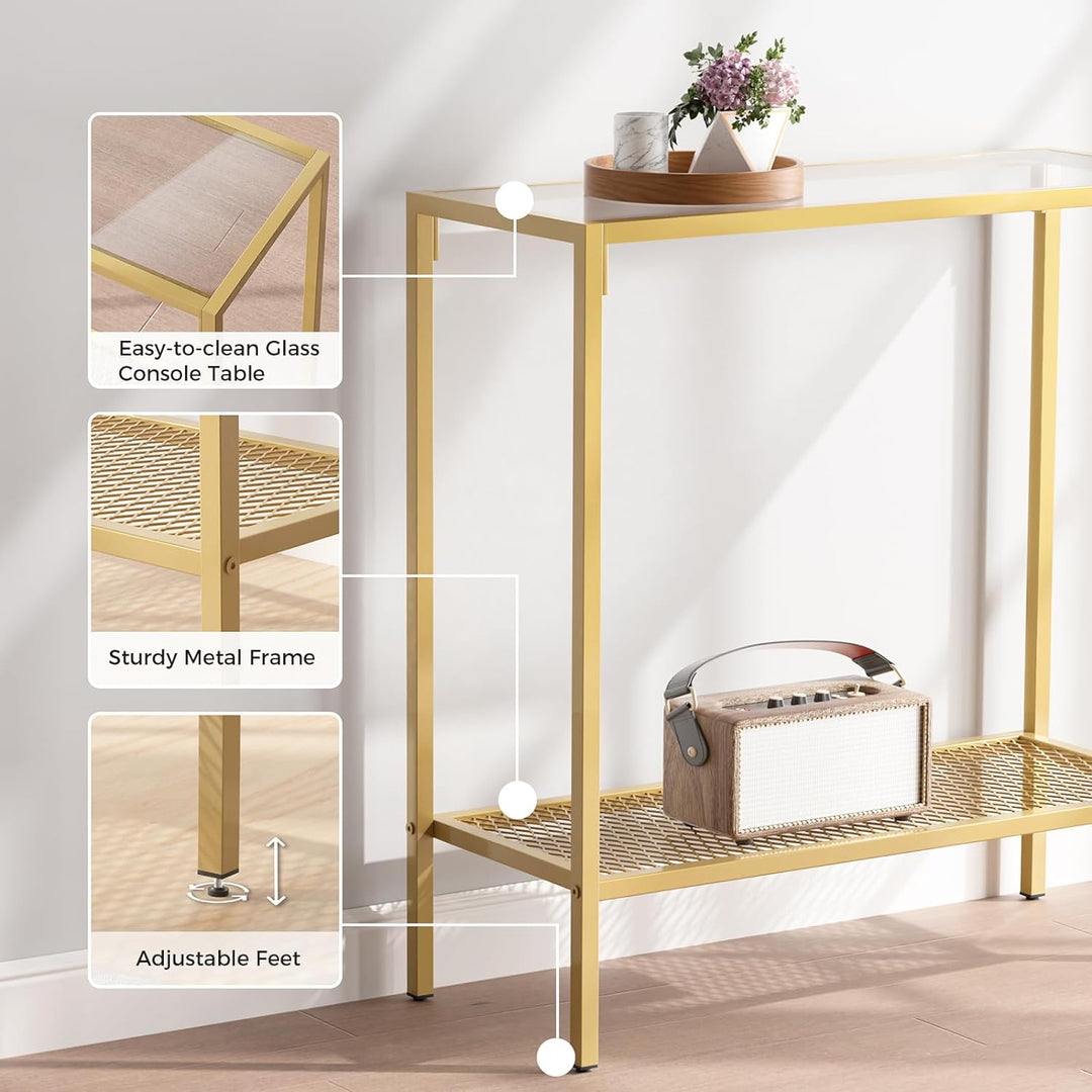 Gold Console Table Small Glass Entryway Table