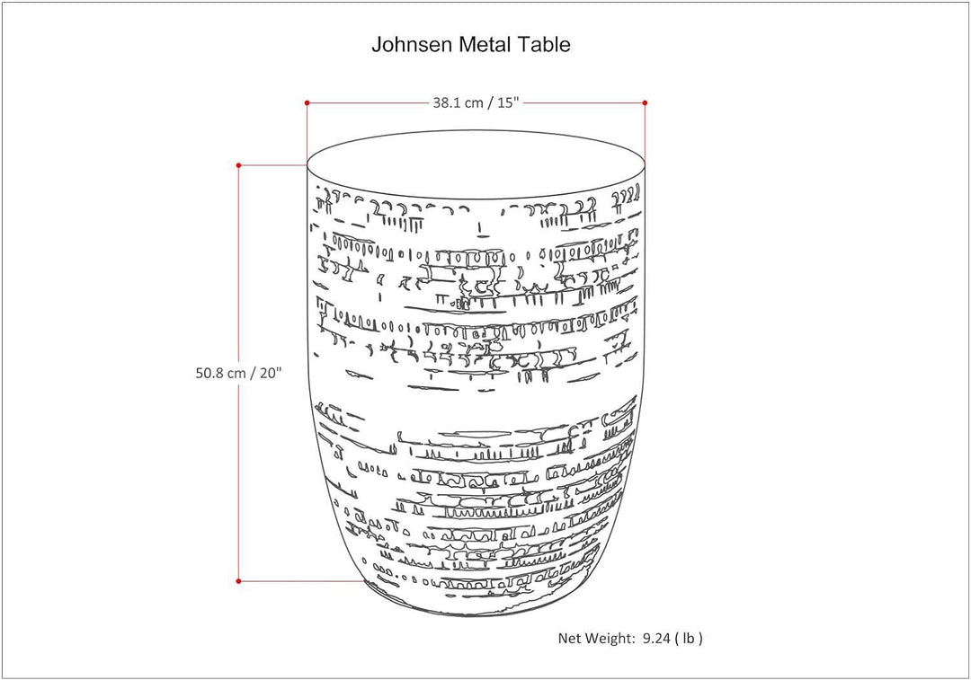 Johnsen 15" Metal Accent Table, Antique Gold