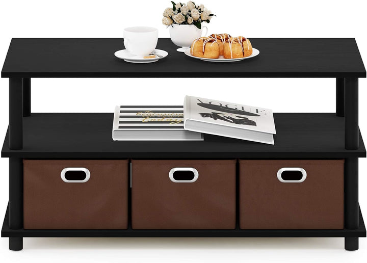 Versatile Coffee Table with Sleek Design, Black Oak/Black/Brown