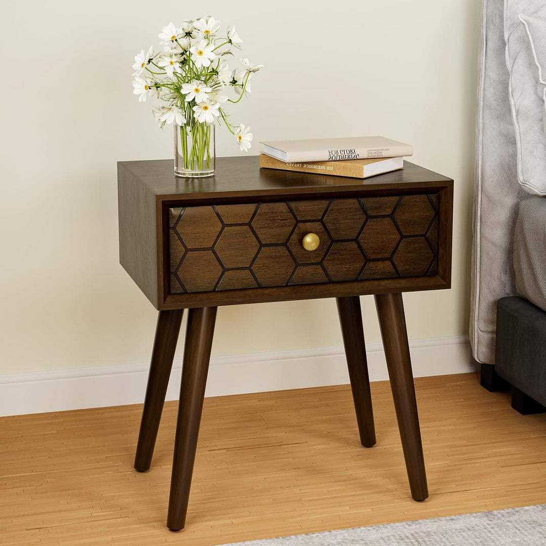 Modern End Table 1 Drawer Bedside Nightstand