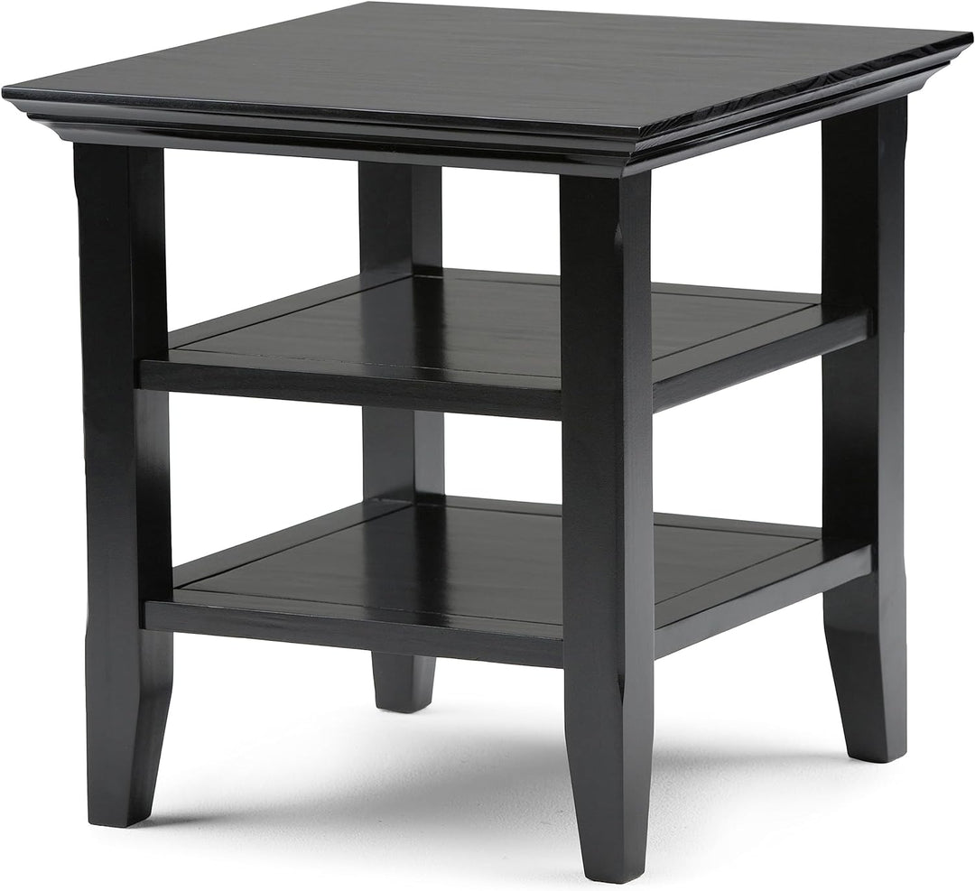 Acadian 19" Square Rustic End Table Black