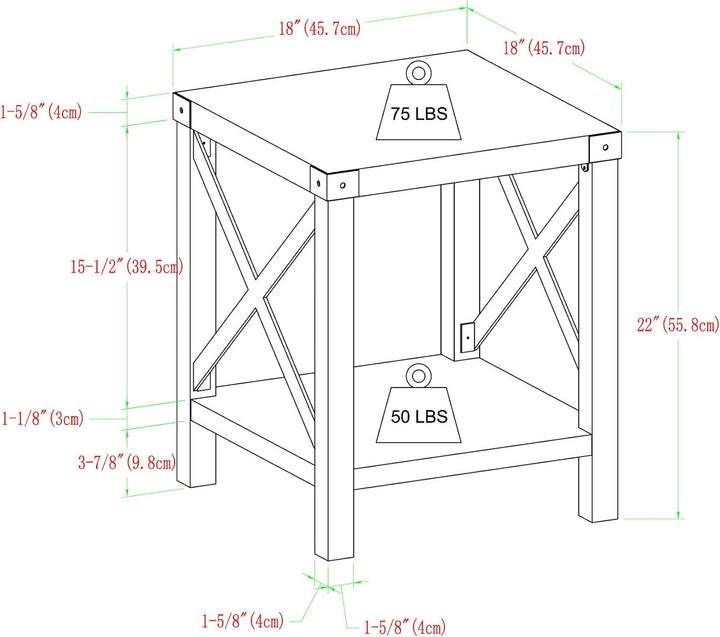 Sedalia Modern Farmhouse Metal X Side Table, Oak