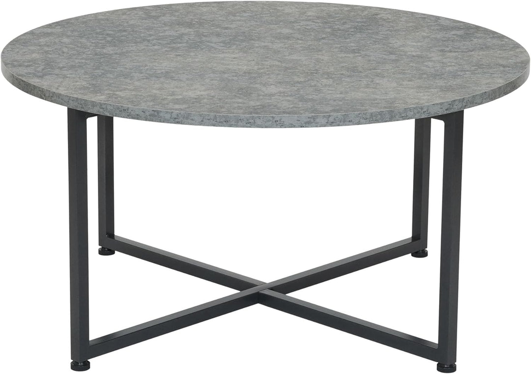 Household Essentials Round Coffee Table, Grey Slate