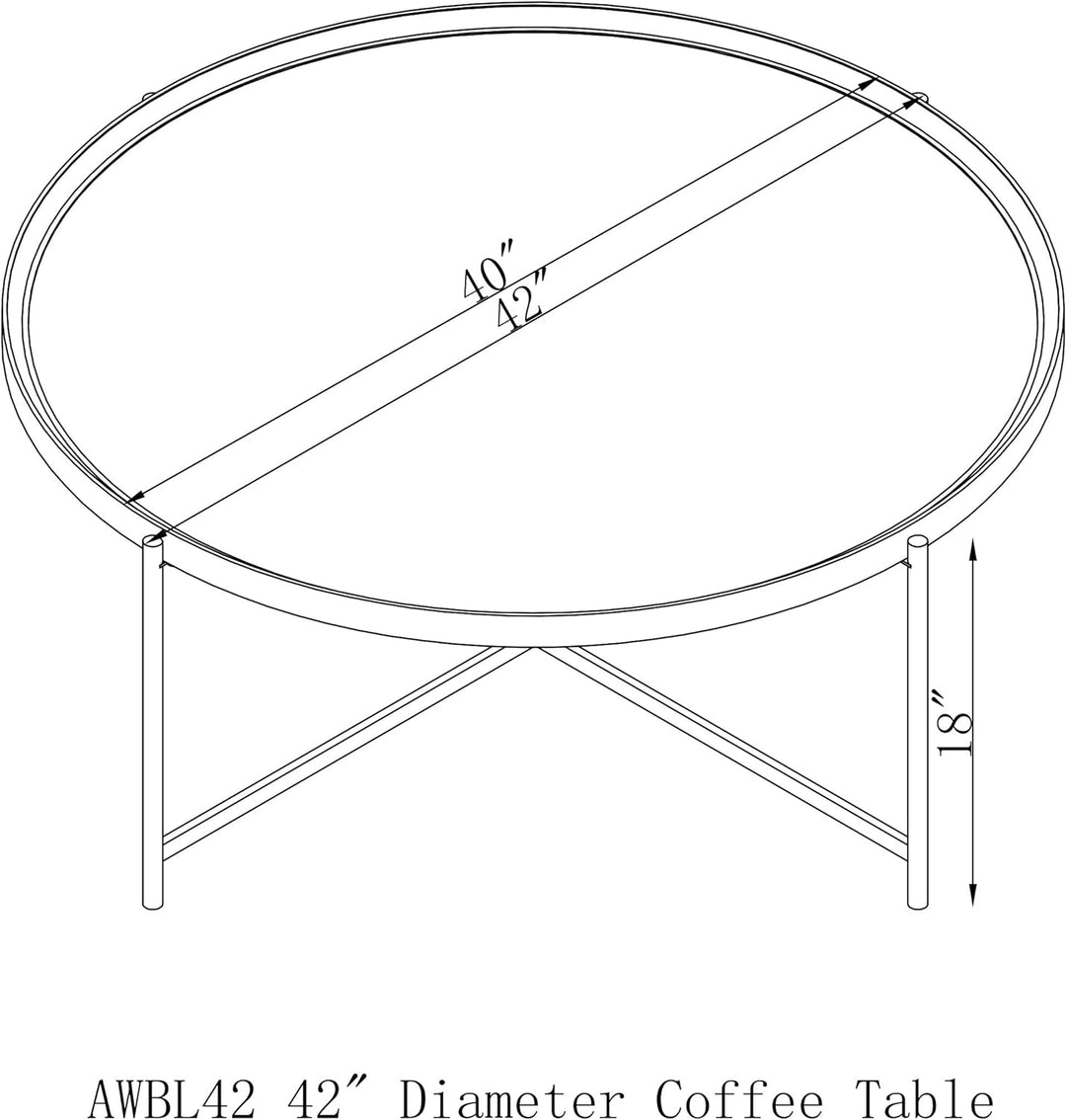 Alaterre Brookline Round Wood and Concrete Coffee Table