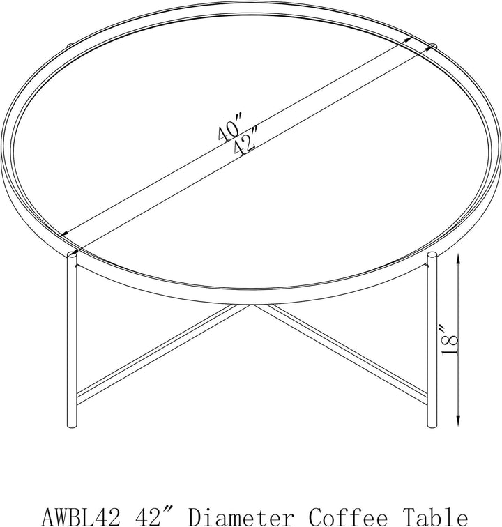 Alaterre Brookline Round Wood and Concrete Coffee Table