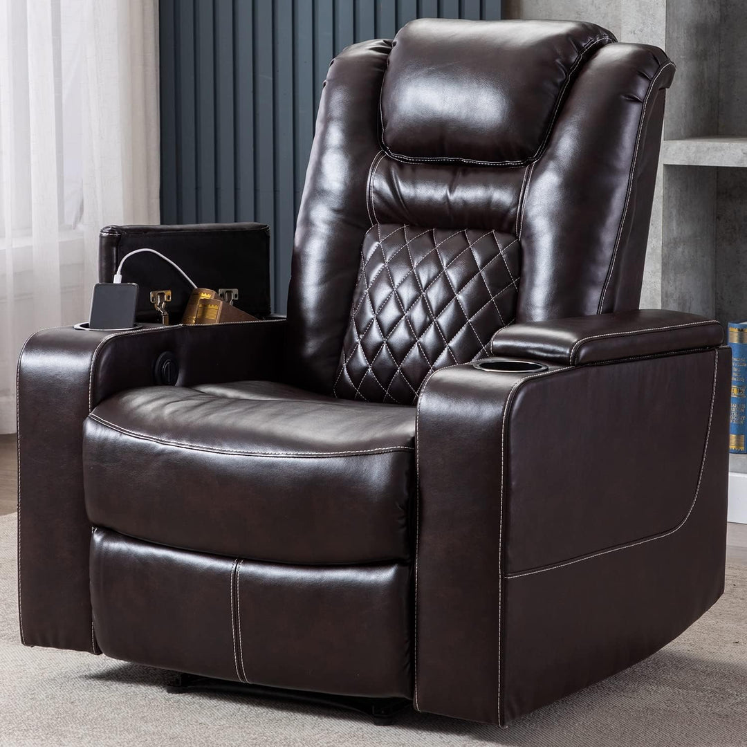 Electric Power Recliner Chair, Breathable Leather