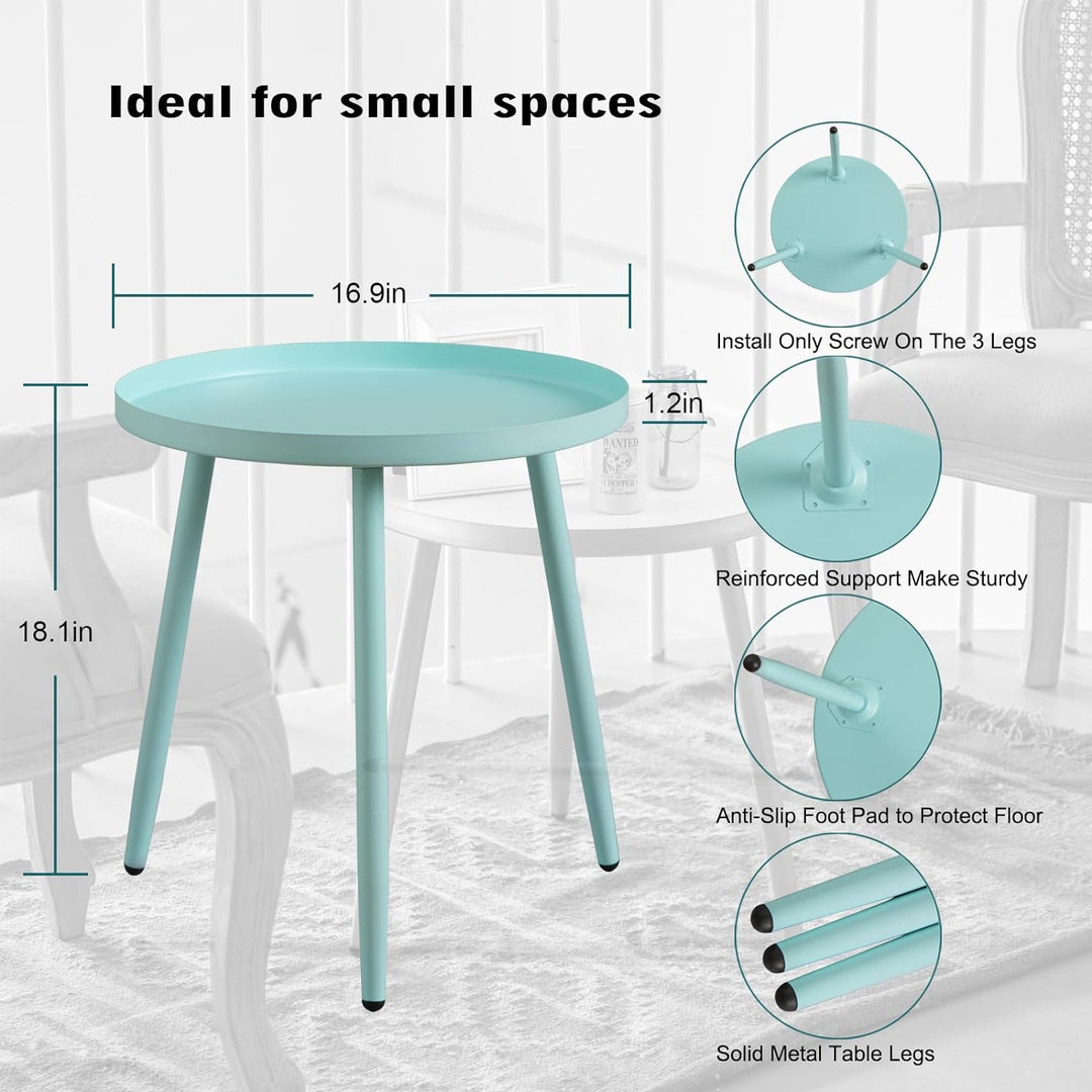 Side Table:End Table for Living Room-Small Side Tables Winter Sky