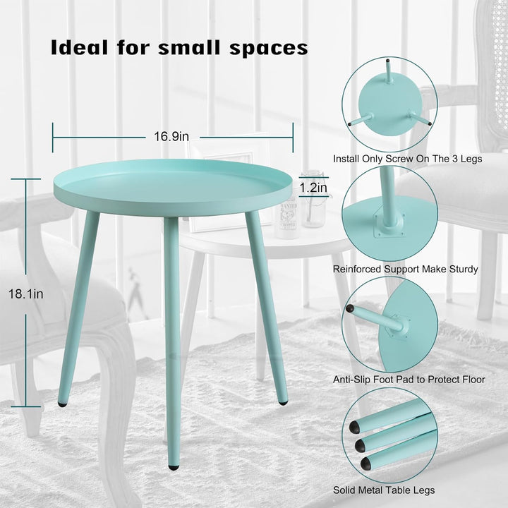 Side Table:End Table for Living Room-Small Side Tables Winter Sky