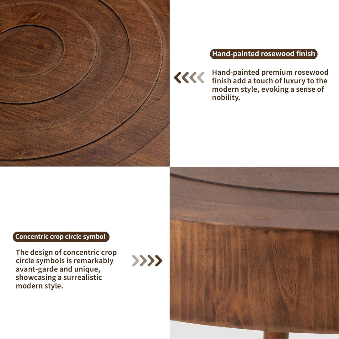 Nesting Coffee Tables with Wood Grain Finish, Modern Accent Coffee Table